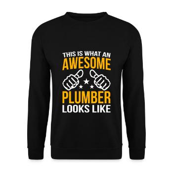 Plombier Plombier - Sweat-shirt Unisexe - noir - Devant - Alina (178cm) & Michal (187cm)