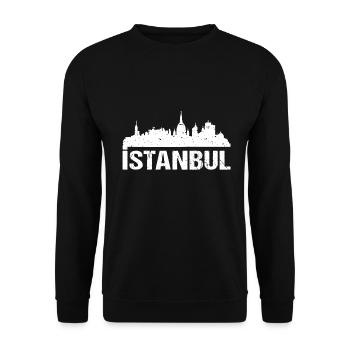 Istanbul Skyline - Unisex Pullover - Schwarz - Vorne - Alina (178cm) & Michal (187cm)