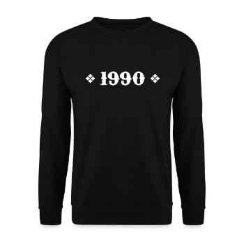 1990 - Geburtstagsgeschenk 1990 Cassique - Unisex Pullover - Schwarz - Vorne - Alina (178cm) & Michal (187cm)