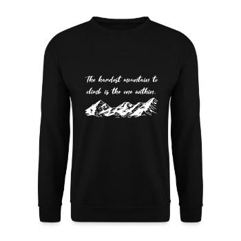 The Hardest Mountain Mountains Saying Hiking Mountain - Unisex Sweatshirt - black - Front - Alina (178cm) & Michal (187cm)