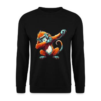 Gift for baboon lover - Unisex Sweatshirt - black - Front - Alina (178cm) & Michal (187cm)