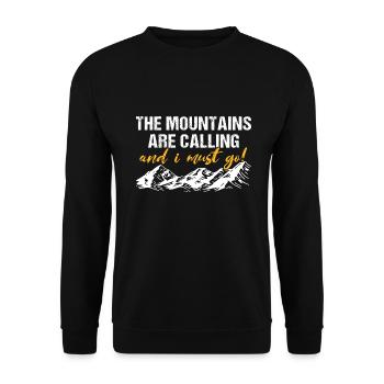 Les montagnes appellent les montagnes de randonnée - Sweat-shirt Unisexe - noir - Devant - Alina (178cm) & Michal (187cm)