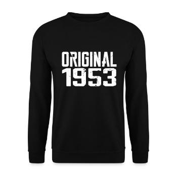 1953 Vintage Retro Jubiläumsgeschenk 1953 - Unisex Pullover - Schwarz - Vorne - Alina (178cm) & Michal (187cm)