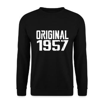 1957 Vintage Retro Jubiläumsgeschenk 1957 - Unisex Pullover - Schwarz - Vorne - Alina (178cm) & Michal (187cm)