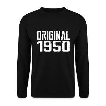 1950 Vintage Cadeau Anniversaire Rétro Cadeau 1950 - Sweat-shirt Unisexe - noir - Devant - Alina (178cm) & Michal (187cm)