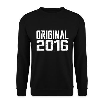 2016 Vintage Cadeau Anniversaire Rétro Cadeau 2016 - Sweat-shirt Unisexe - noir - Devant - Alina (178cm) & Michal (187cm)