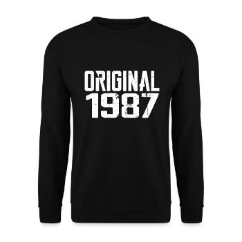 1987 Vintage Cadeau Anniversaire Rétro Cadeau 1987 - Sweat-shirt Unisexe - noir - Devant - Alina (178cm) & Michal (187cm)