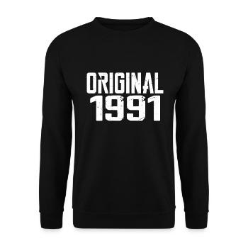 1991 Vintage Cadeau Anniversaire Rétro Cadeau 1991 - Sweat-shirt Unisexe - noir - Devant - Alina (178cm) & Michal (187cm)