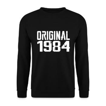 1984 Vintage Retro Jubiläumsgeschenk 1984 - Unisex Pullover - Schwarz - Vorne - Alina (178cm) & Michal (187cm)