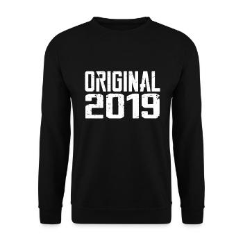 2019 Vintage Retro Anniversary Gift 2019 - Unisex Sweatshirt - black - Front - Alina (178cm) & Michal (187cm)