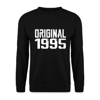 1995 Vintage Cadeau Anniversaire Rétro Cadeau 1995 - Sweat-shirt Unisexe - noir - Devant - Alina (178cm) & Michal (187cm)