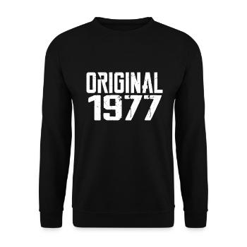1977 Vintage Cadeau Anniversaire Rétro Cadeau 1977 - Sweat-shirt Unisexe - noir - Devant - Alina (178cm) & Michal (187cm)