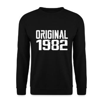 1982 Vintage Cadeau Anniversaire Rétro Cadeau 1982 - Sweat-shirt Unisexe - noir - Devant - Alina (178cm) & Michal (187cm)