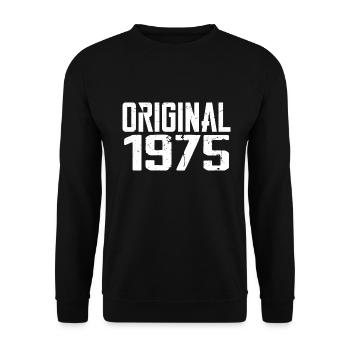 1975 Vintage Cadeau Anniversaire Rétro Cadeau 1975 - Sweat-shirt Unisexe - noir - Devant - Alina (178cm) & Michal (187cm)
