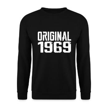 1969 Vintage Cadeau Anniversaire Rétro Cadeau 1969 - Sweat-shirt Unisexe - noir - Devant - Alina (178cm) & Michal (187cm)
