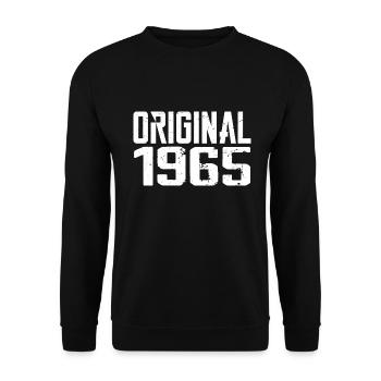 1965 Vintage Cadeau Anniversaire Rétro Cadeau 1965 - Sweat-shirt Unisexe - noir - Devant - Alina (178cm) & Michal (187cm)