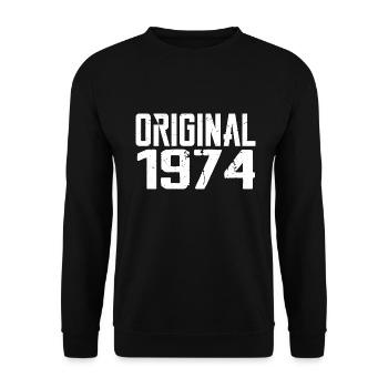 1974 Vintage Cadeau Anniversaire Rétro Cadeau 1974 - Sweat-shirt Unisexe - noir - Devant - Alina (178cm) & Michal (187cm)
