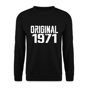 1971 Vintage Cadeau Anniversaire Rétro Cadeau 1971 - Sweat-shirt Unisexe - noir - Devant - Alina (178cm) & Michal (187cm)