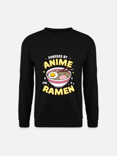 Powered By Anime And Ramen - Unisex Pullover - Schwarz