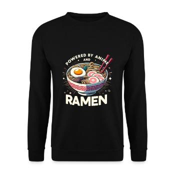 Propulsé par l’anime et les ramen - Sweat-shirt Unisexe - noir - Devant - Alina (178cm) & Michal (187cm)