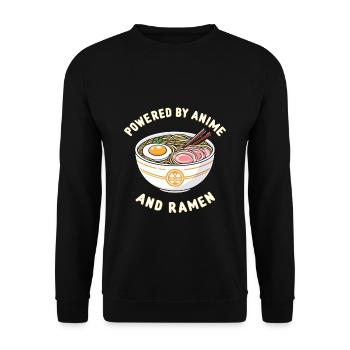 Propulsé par l’anime et les ramen - Sweat-shirt Unisexe - noir - Devant - Alina (178cm) & Michal (187cm)