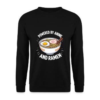Propulsé par l’anime et les ramen - Sweat-shirt Unisexe - noir - Devant - Alina (178cm) & Michal (187cm)