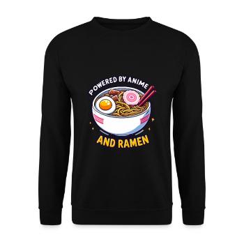 Propulsé par l’anime et les ramen - Sweat-shirt Unisexe - noir - Devant - Alina (178cm) & Michal (187cm)