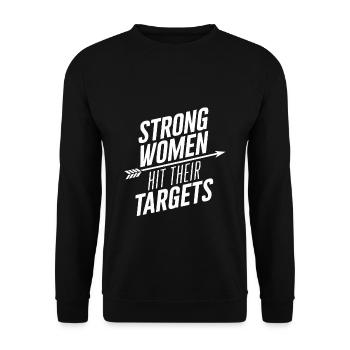 Strong women hit their targets Archery - Unisex Sweatshirt - black - Front - Alina (178cm) & Michal (187cm)
