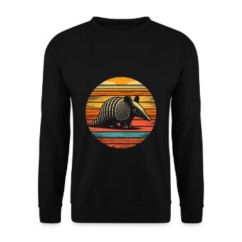 Armadillo Gürteltier - Unisex Pullover - Schwarz - Vorne - Alina (178cm) & Michal (187cm)