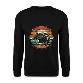 Armadillo Gürteltier - Unisex Pullover - Schwarz - Vorne - Alina (178cm) & Michal (187cm)