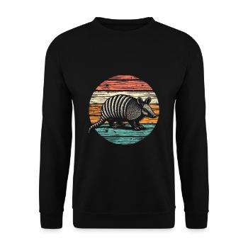 Armadillo Gürteltier - Unisex Pullover - Schwarz - Vorne - Alina (178cm) & Michal (187cm)