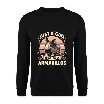 Just a girl who loves Armadillos - Unisex Sweatshirt - black - Front - Alina (178cm) & Michal (187cm)