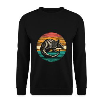 Armadillo Gürteltier - Unisex Pullover - Schwarz - Vorne - Alina (178cm) & Michal (187cm)
