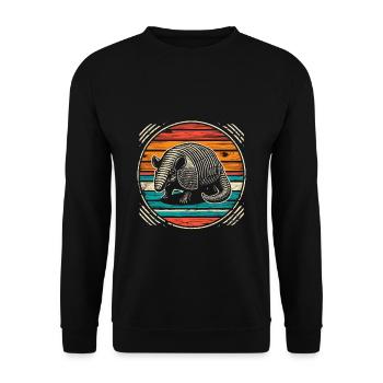 Armadillo Gürteltier - Unisex Pullover - Schwarz - Vorne - Alina (178cm) & Michal (187cm)