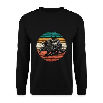 Armadillo Gürteltier - Unisex Pullover - Schwarz - Vorne - Alina (178cm) & Michal (187cm)