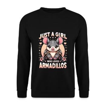 Just a girl who loves Armadillos - Unisex Sweatshirt - black - Front - Alina (178cm) & Michal (187cm)