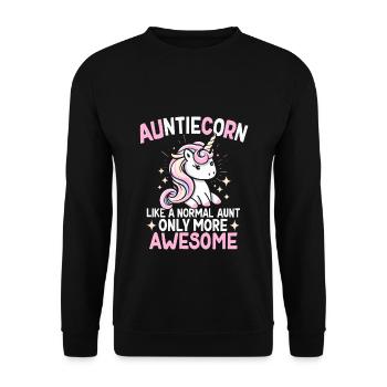 Tante, Tante, Licorne - Sweat-shirt Unisexe - noir - Devant - Alina (178cm) & Michal (187cm)