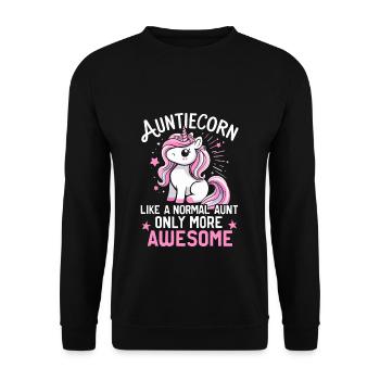 Tante, Tante, Licorne - Sweat-shirt Unisexe - noir - Devant - Alina (178cm) & Michal (187cm)