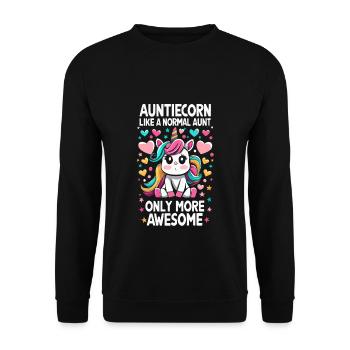 Tante, Tante, Licorne - Sweat-shirt Unisexe - noir - Devant - Alina (178cm) & Michal (187cm)