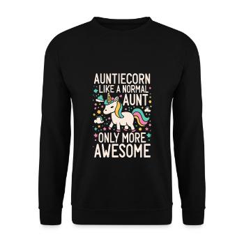 Tante, Tante, Licorne - Sweat-shirt Unisexe - noir - Devant - Alina (178cm) & Michal (187cm)