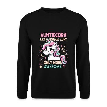 Tante, Tante, Licorne - Sweat-shirt Unisexe - noir - Devant - Alina (178cm) & Michal (187cm)