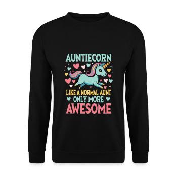 Tante, Tante, Licorne - Sweat-shirt Unisexe - noir - Devant - Alina (178cm) & Michal (187cm)