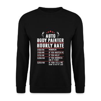 Auto Body Painter Hourly Rate Vehicle Painter - Unisex Sweatshirt - black - Front - Alina (178cm) & Michal (187cm)