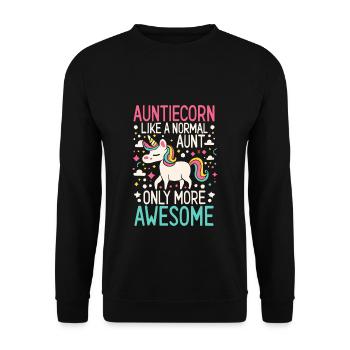 Tante, Tante, Licorne - Sweat-shirt Unisexe - noir - Devant - Alina (178cm) & Michal (187cm)