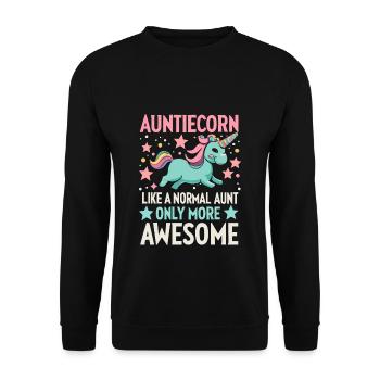 Tante, Tante, Licorne - Sweat-shirt Unisexe - noir - Devant - Alina (178cm) & Michal (187cm)