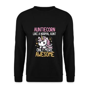 Tante, Tante, Licorne - Sweat-shirt Unisexe - noir - Devant - Alina (178cm) & Michal (187cm)