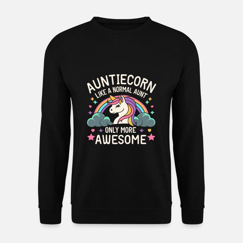 Auntiecorn Tante Einhorn - Unisex Pullover - Schwarz