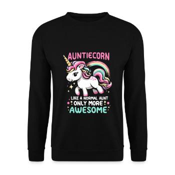 Tante, Tante, Licorne - Sweat-shirt Unisexe - noir - Devant - Alina (178cm) & Michal (187cm)