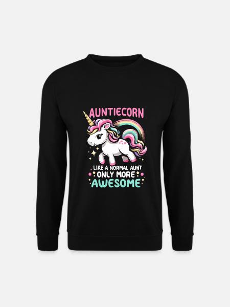 Auntiecorn Tante Einhorn - Unisex Pullover - Schwarz