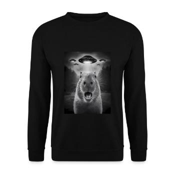 Capybara Selfie OVNI Extraterrestres Drôles D’animaux Photos - Sweat-shirt Unisexe - noir - Devant - Alina (178cm) & Michal (187cm)